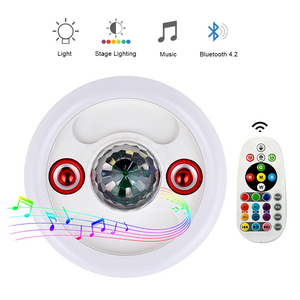 Smart Home Light Remote Control Colorful UFO Light with Dual Speakers 36W LED E27 Bluetooth Music Stage Light living room