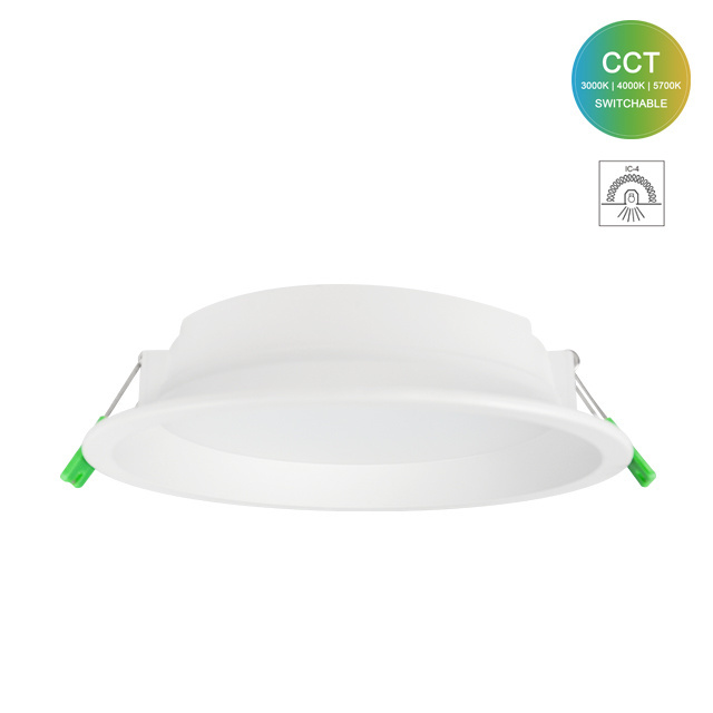 Smart Home Light 6.0 Inch Recessed IP44 LED Downlight Slim 18W 100Lm/W Tri-Color Dimmable and CCT Dimmable