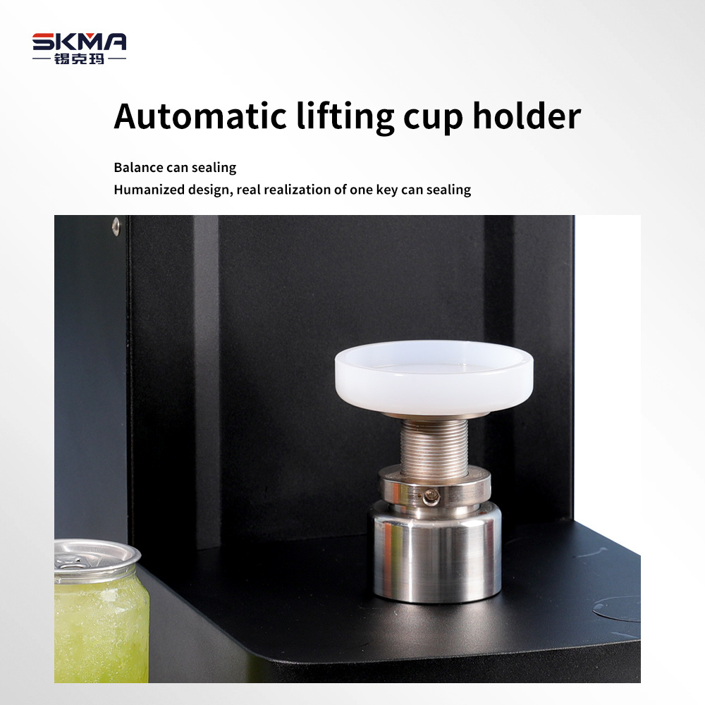 CE Certification Black Automatic Pop Can Sealing Machine Bubble Tea Soda Stainless Steel Can Sealer Machine