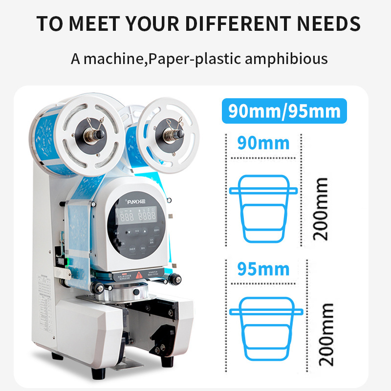 SKMA High Speed Cup Sealer For Plastic Paper Cup Bubble Tea Cup sealing Machine Automatic