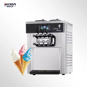 Hot Sale Commercial Stainless Steel 220V Frozen Yogurt Maker Automatic Three Flavor Ice Cream Machine Soft Serve Ice Cream Maker