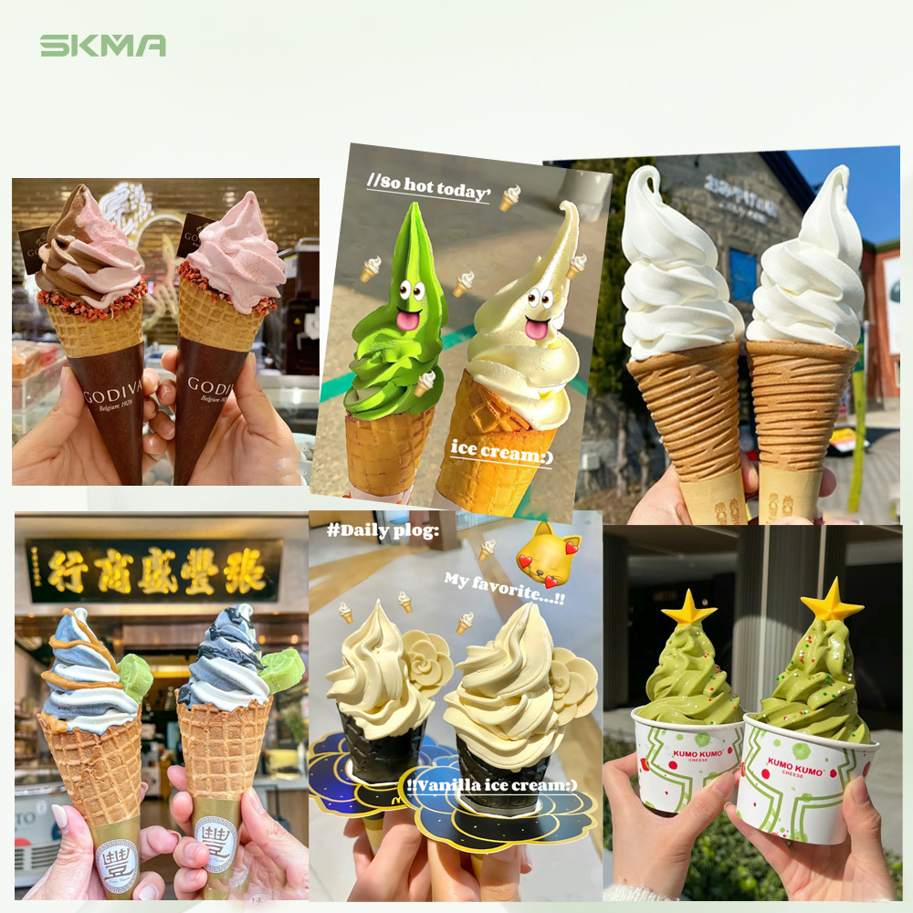 Wholesale High Quality Stainless Steel Ice Cream Machine Automatic 2+1 Mixed Flavors Soft Serve Ice Cream Dispenser