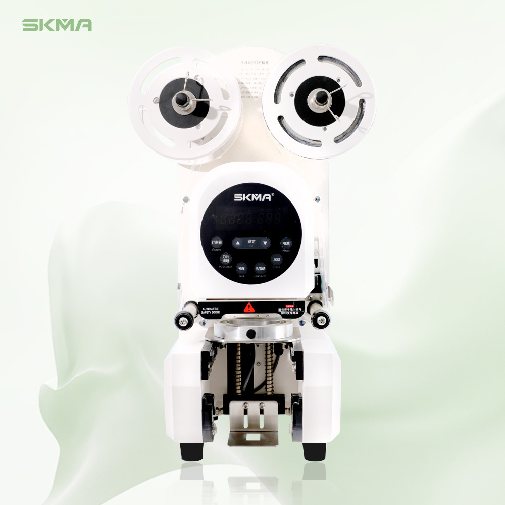 SKMA High Quality Automatic Bubble Tea Coffee Plastic Cup Sealer Machine Stainless Steel High Speed Paper Cup Sealing Machine