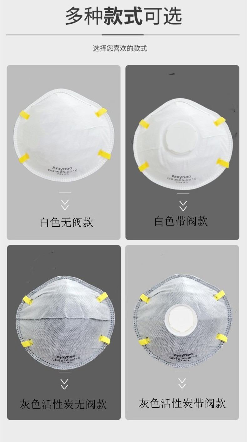 Manufacturer custom head loop construction mask with valve