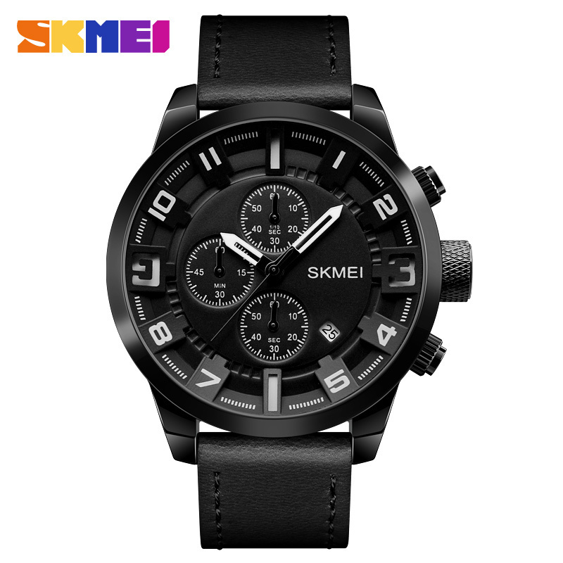 Hot selling Skmei 1309 leather quartz movement waterproof montre homme luxury japan movt watch sr626sw price hand watch for man