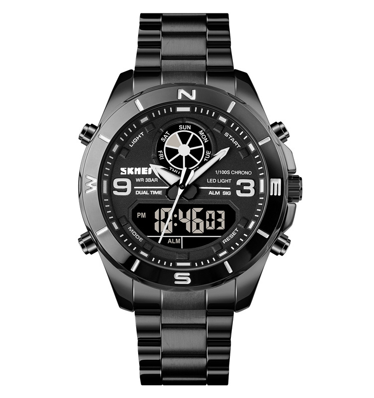 men's watches heavy watch big face stainless steel band watches hour custom logo brand skmei factory wristwatch