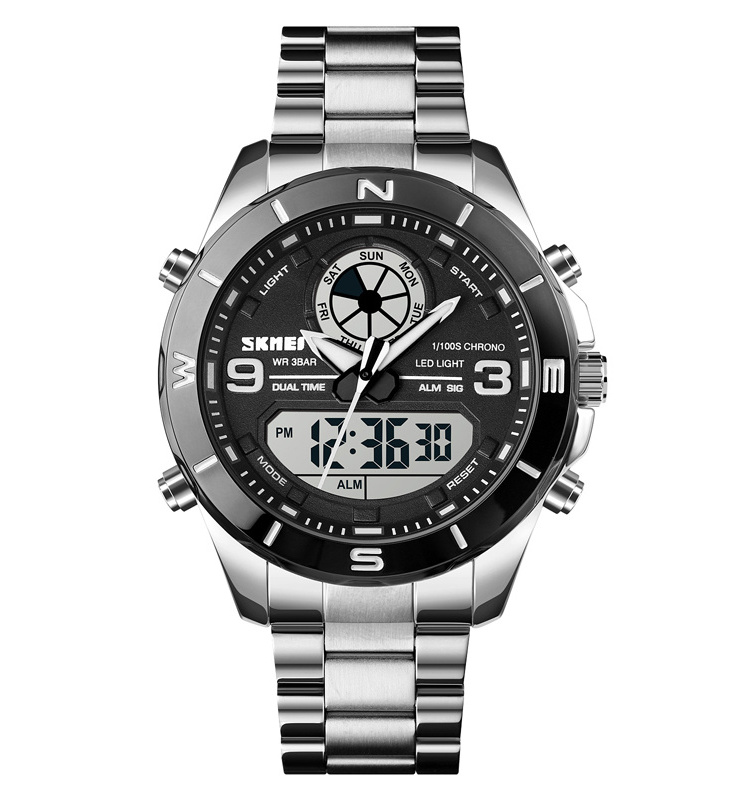 men's watches heavy watch big face stainless steel band watches hour custom logo brand skmei factory wristwatch