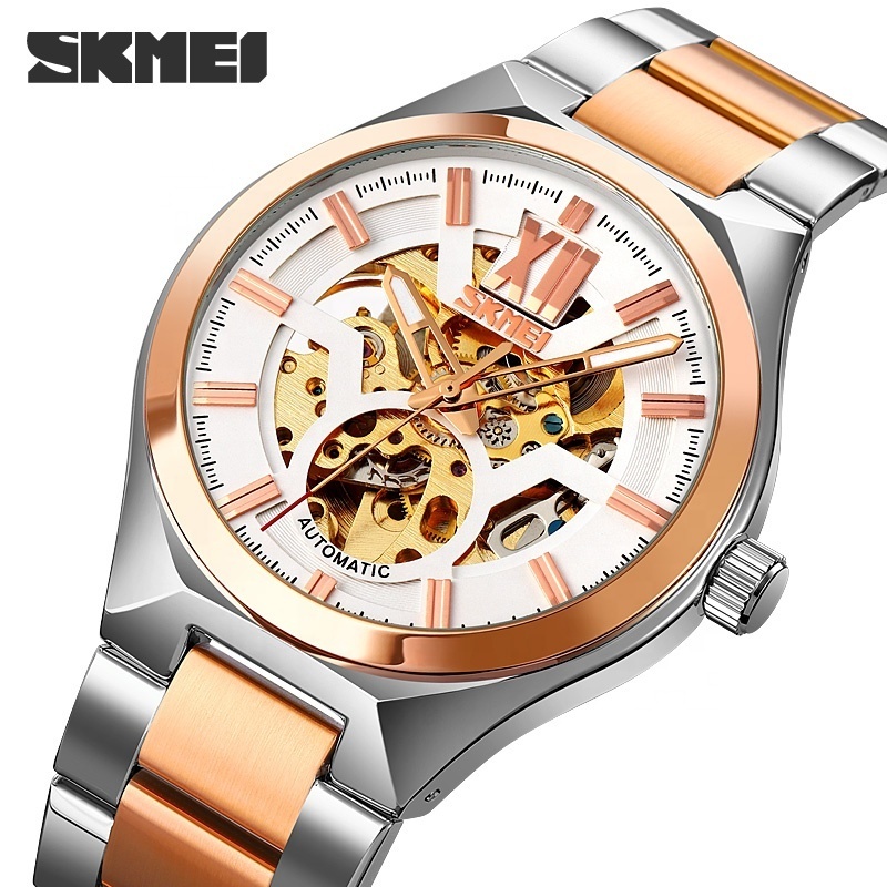 SKMEI 9258 japan movt water resistant stainless steel back automatic mens watch men luxury mechanical watches