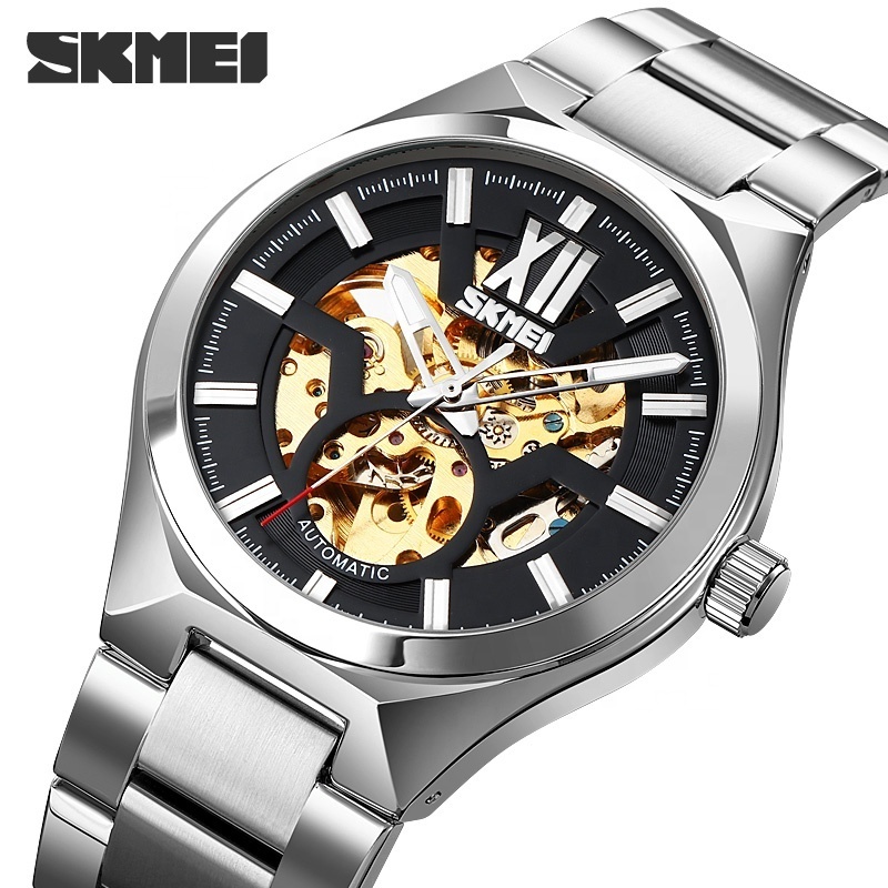 SKMEI 9258 japan movt water resistant stainless steel back automatic mens watch men luxury mechanical watches