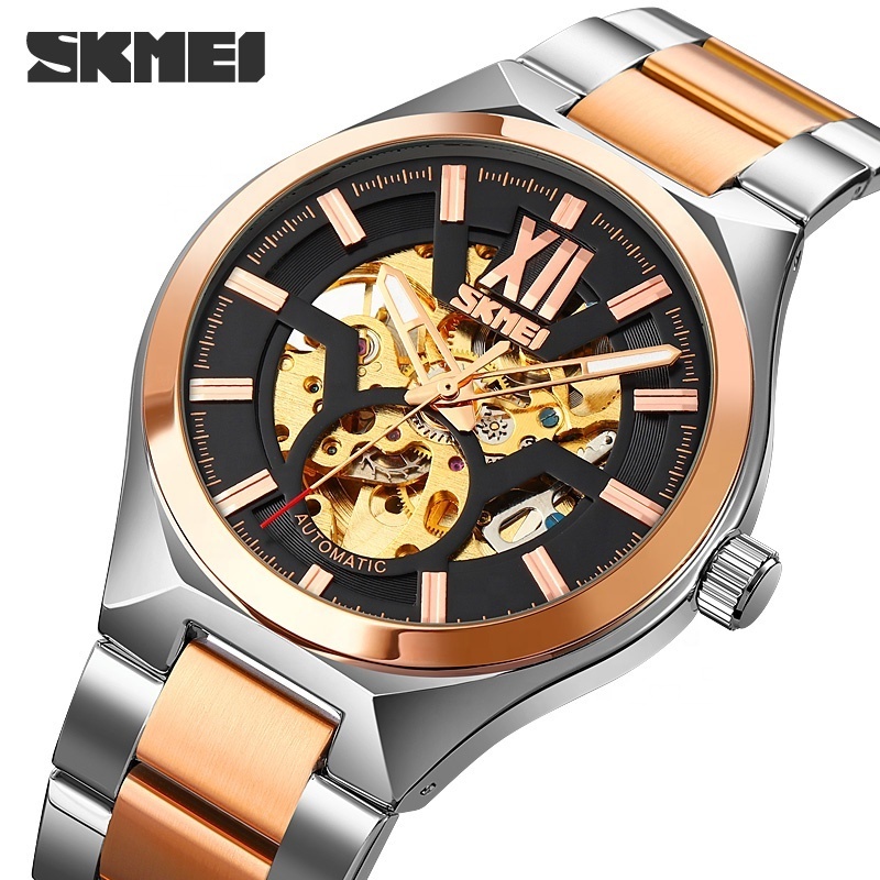 SKMEI 9258 japan movt water resistant stainless steel back automatic mens watch men luxury mechanical watches