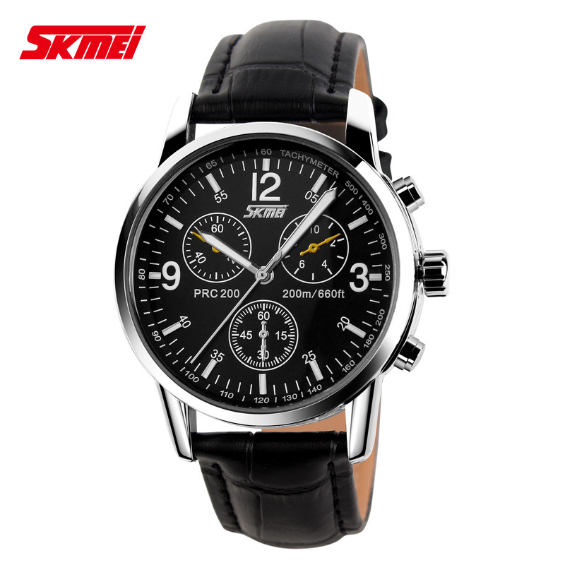 Japan Movt Quartz Watch Sr626sw Men Watches Stainless Steel And Genuine Leather Band Waterproof From Skmei