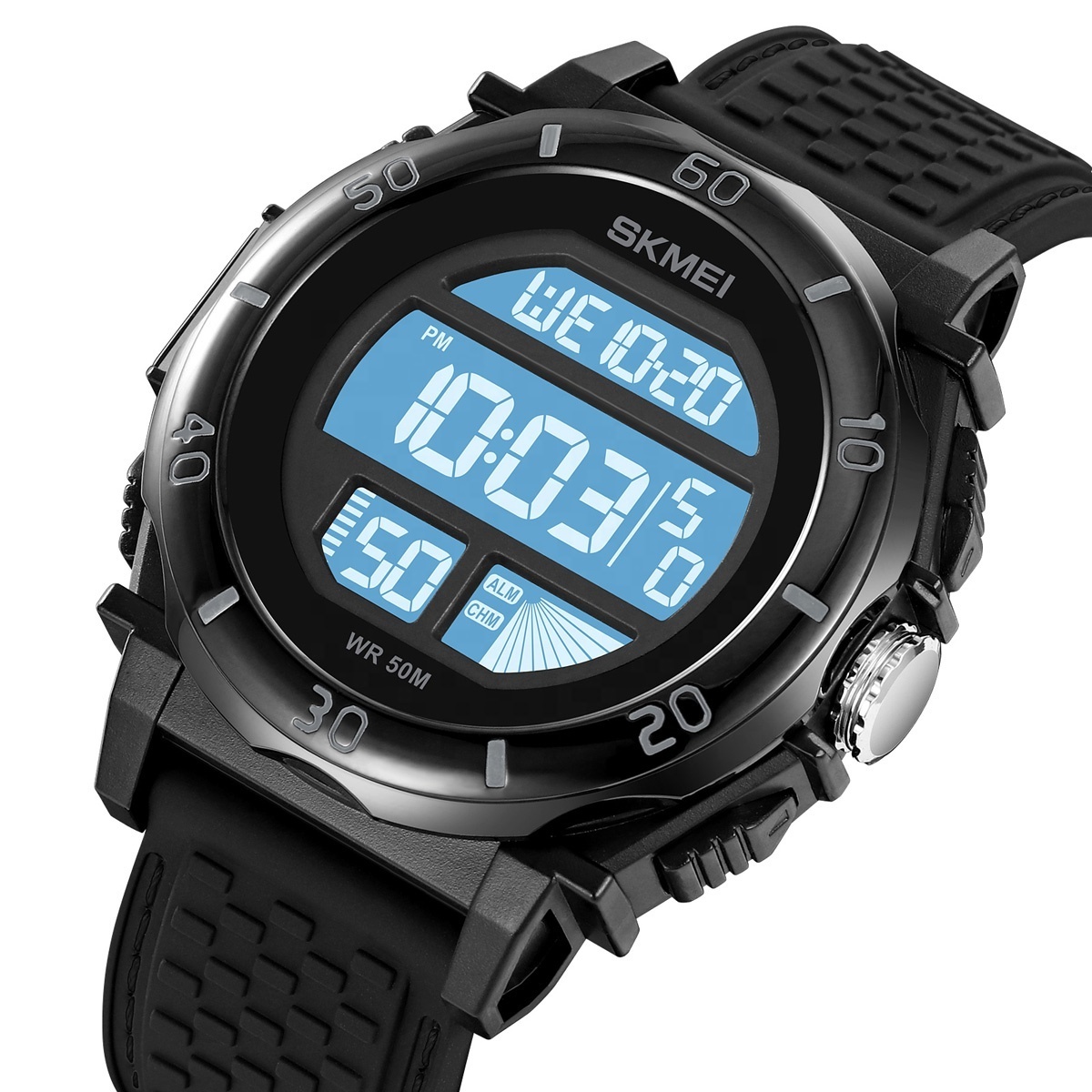 SKMEI 2099 Chinese Men Shockproof Waterproof Sports Wristwatches LED Chrono Alarm Clock Mens Silicone Big Digital Watches Hour