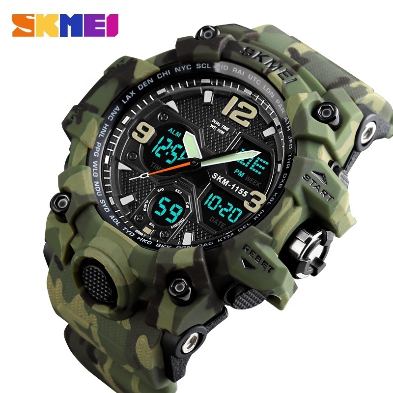 Skmei 1155B Classic Men Luxury Brand Multifunctional Dual Time 50 Atm Water Resistant Digital Movement Wrist Watches For Mens