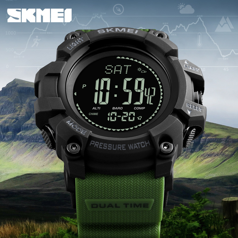 Skmei 1358 Multifunction Altimeter Compass Pressure Thermometer Weather Pedometer Digital Fashion Men Watch