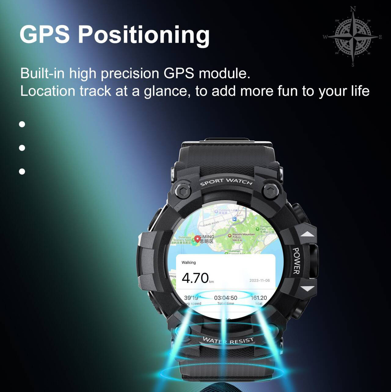 Custom Logo 4G GPS Smartwatch Compass Altitude Meter Sports Heart Rate Sleep Android IP67 Waterproof Skmei S231 Smart Watch