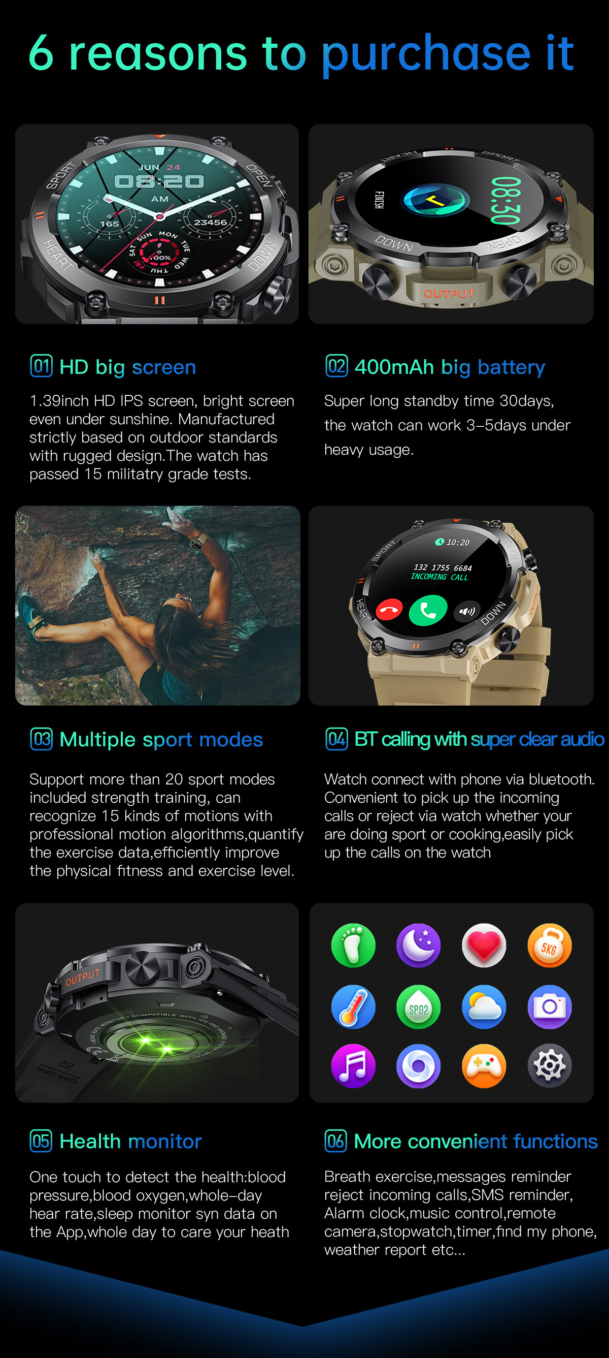 SKMEI K56 PRO new 2023 heart rate android BT call music fitness smartwatch reply messages mujer men round smart watch