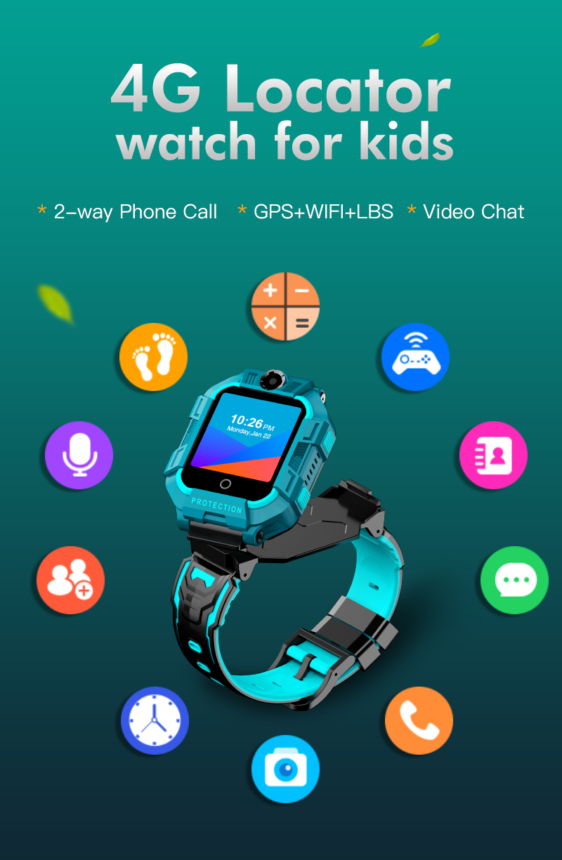 SKMEI Q62 2021 wholesale Kids smart watch gps 4g SIM card for child girl boy camera phone kid wifi video call smart watch