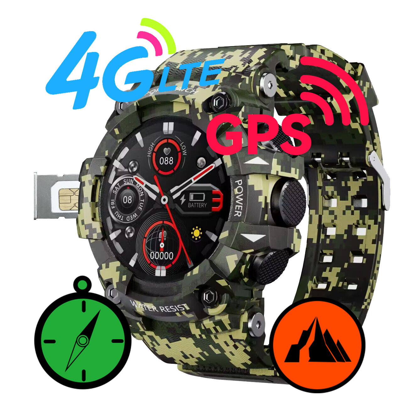 Custom Logo 4G GPS Smartwatch Compass Altitude Meter Sports Heart Rate Sleep Android IP67 Waterproof Skmei S231 Smart Watch