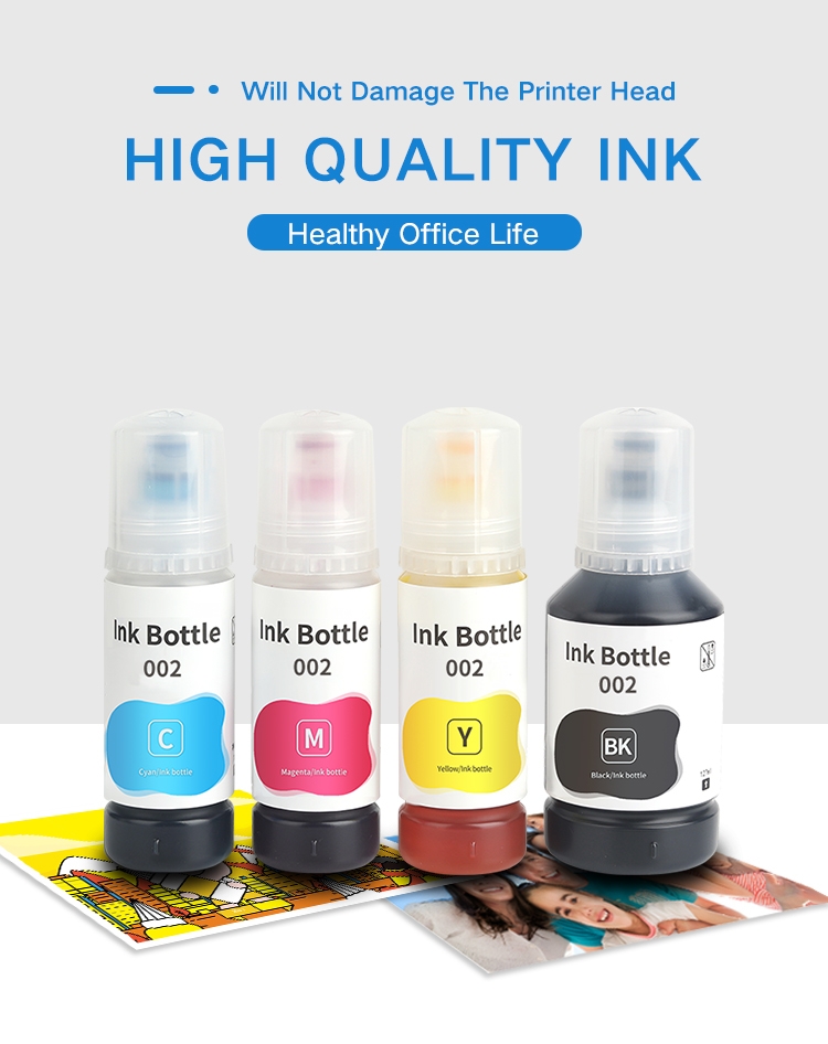 Ink Manufacturer compatible ink for epson L1110/L3100/L3106/L3110/L3116/L3150/L3156/L3101/L5190/L5196 water based dye ink 002