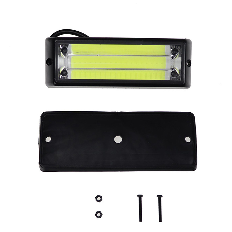 DC12-24V 10W White COB LED Car DRL Emergency Hazard Warning Flash Strobe Brake Lights