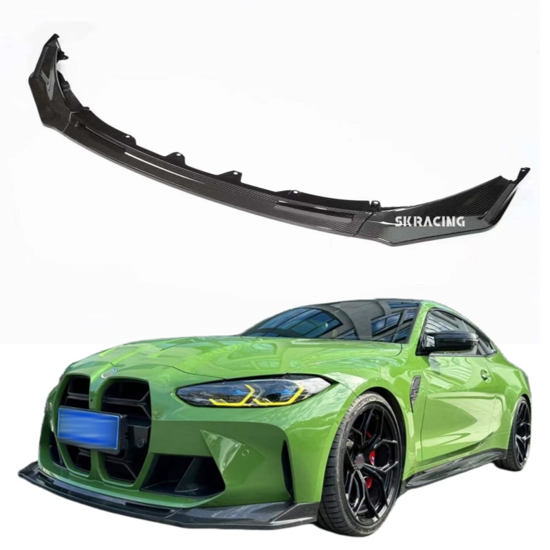 Auto Parts For BMW M3 M4 Front Lip Bumper Diffuser Front Diffuser Carbon Fiber Body kits Exterior For BMW M3 M4 G80 G82 V Style