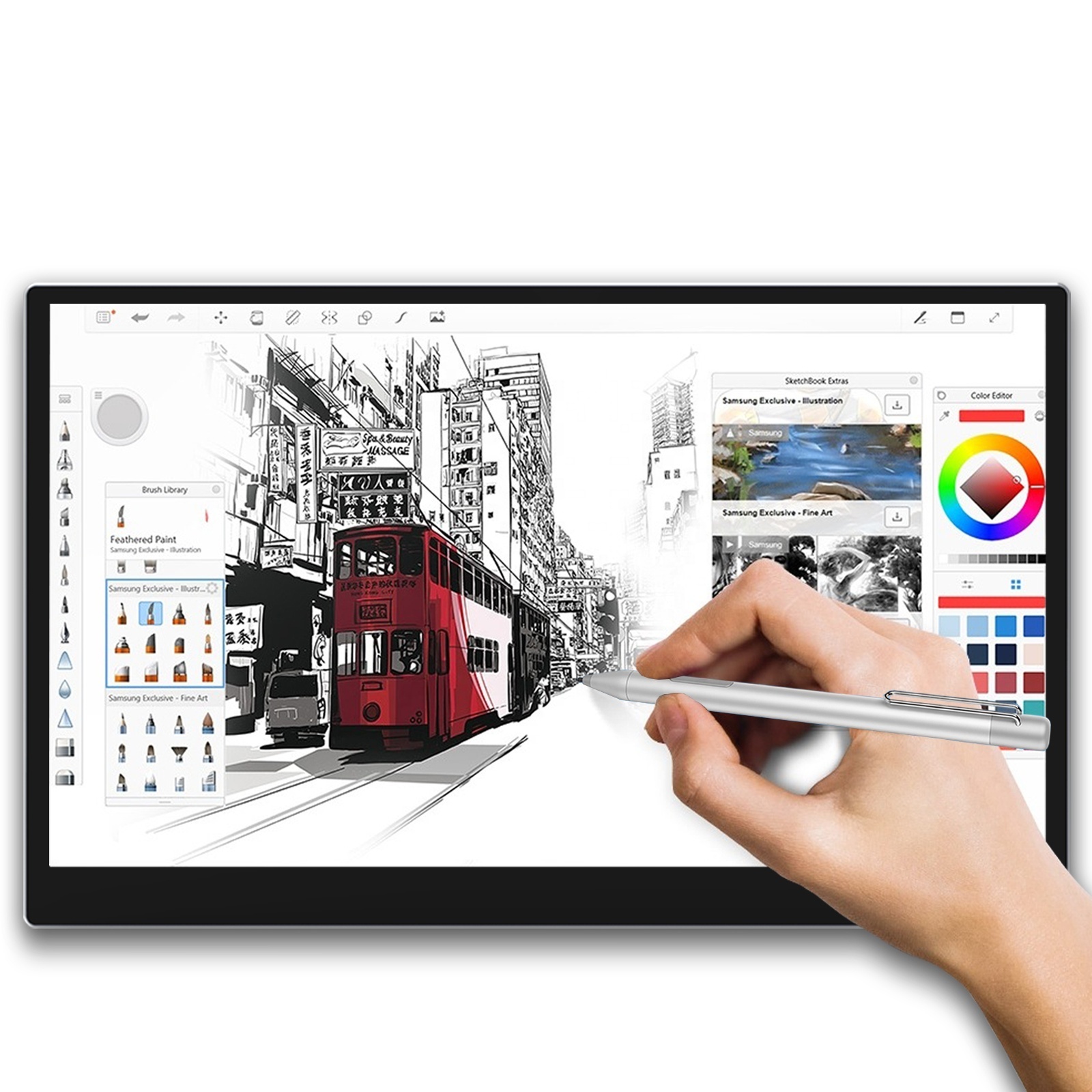 Creative 13 Pen Display 13.3 Inch Portable Graphics Monitor Drawing Tablet with Capacitive Touch Screen and MPP Tilt Stylus