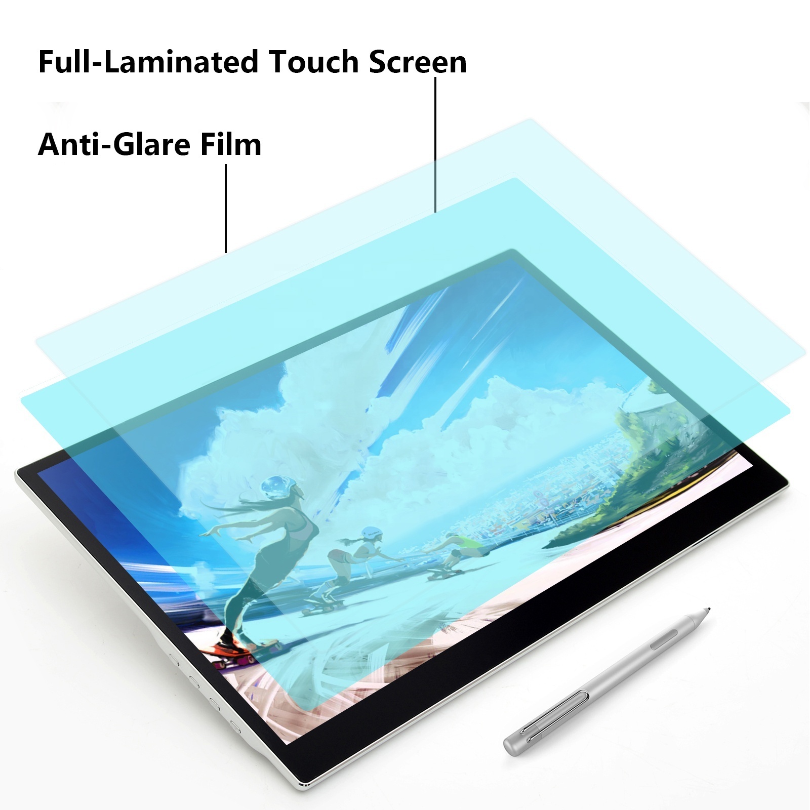 Creative 13 Pen Display 13.3 Inch Portable Graphics Monitor Drawing Tablet with Capacitive Touch Screen and MPP Tilt Stylus