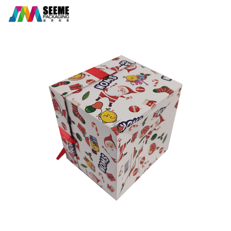 Wholesale Empty Christmas Gifts Box Custom Christmas Gift Candy Sweet Paperboard Gift Box With Top and Bottom