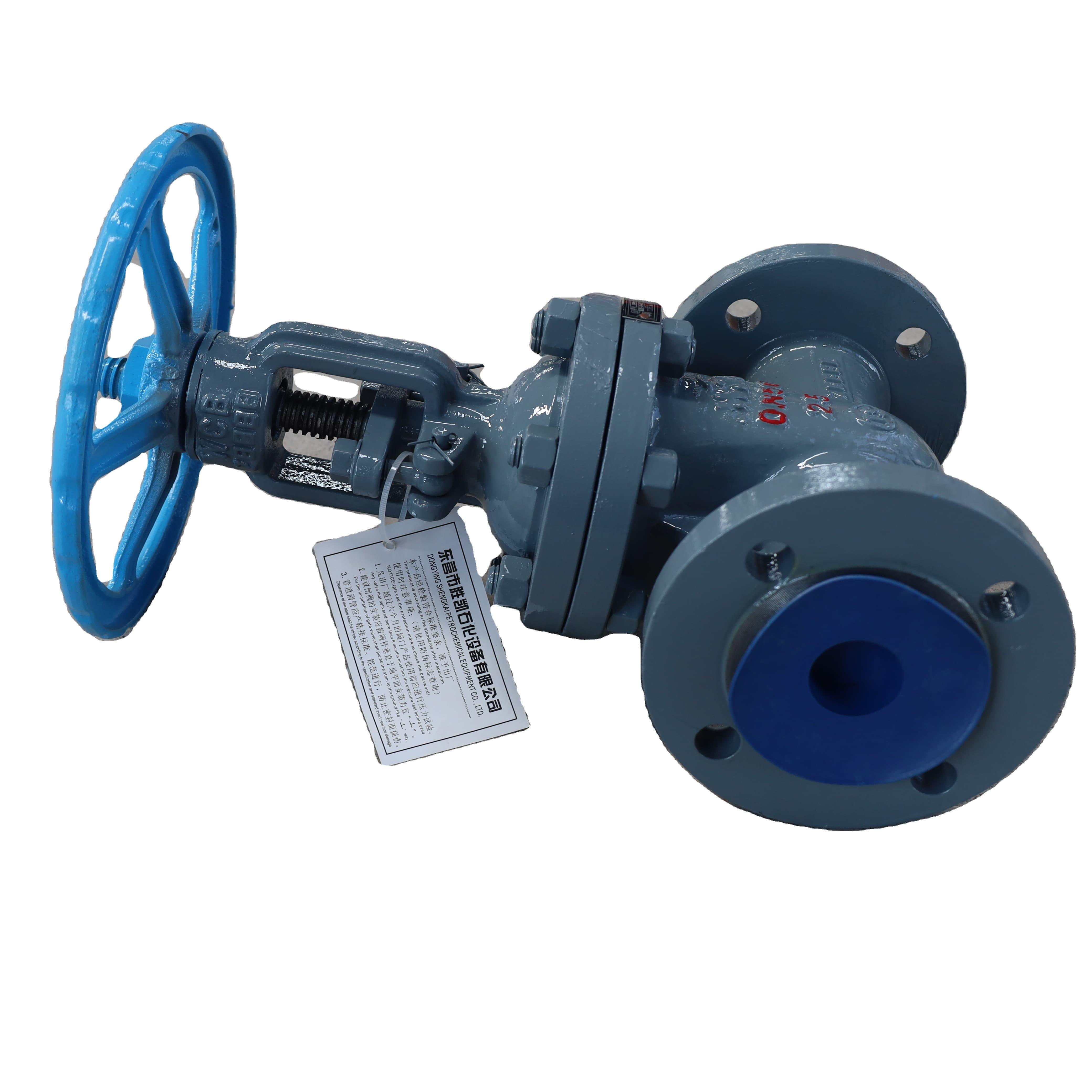 Double flanged gate valve soft seal manual nodular cast iron blind rod gate valve