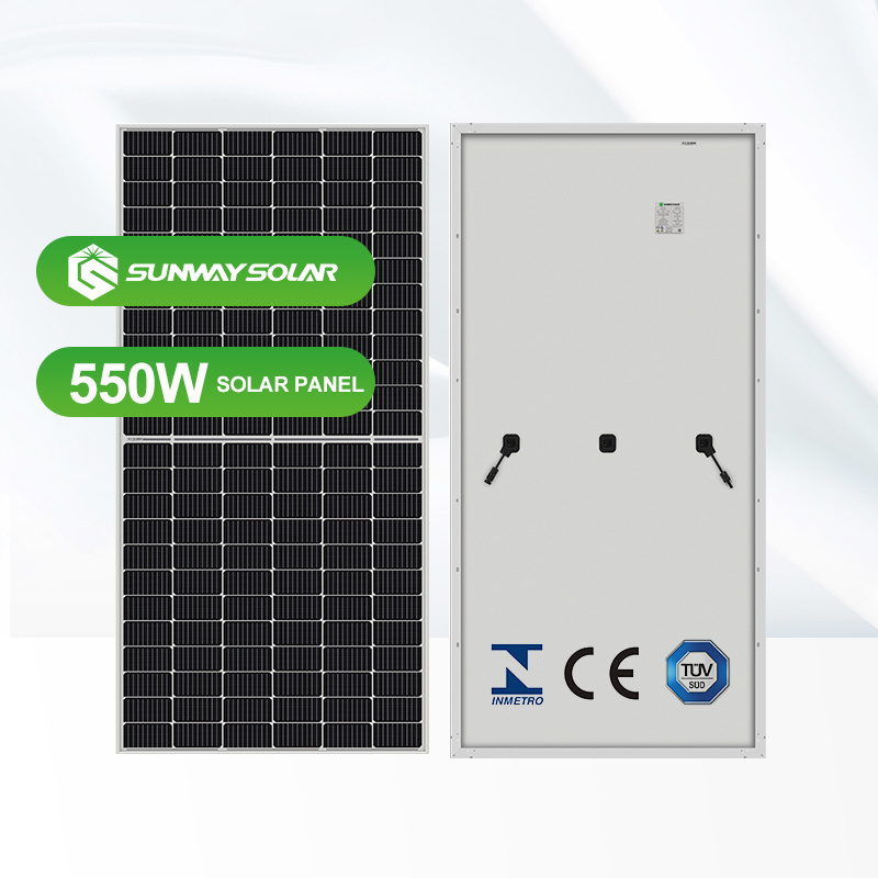 SUNWAY 550W solar panel pv module 144 half cells Mono Solar Panel for home with CE TUV certified