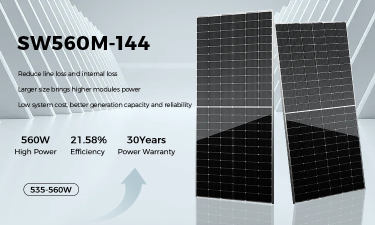 SUNWAY 550W solar panel pv module 144 half cells Mono Solar Panel for home with CE TUV certified