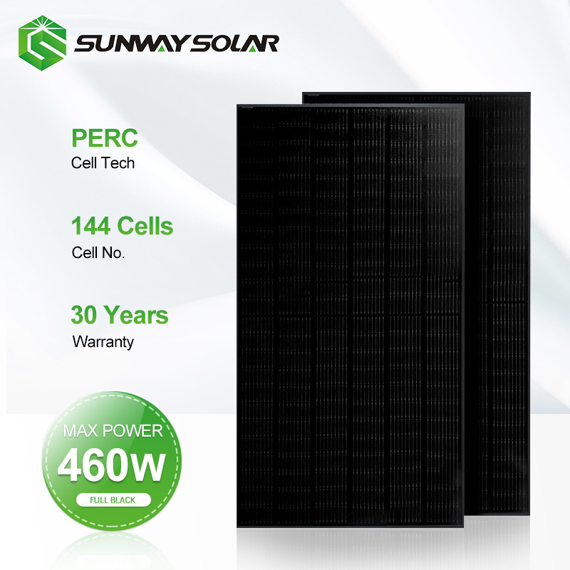 New design all black 144 half cells mono 450w 460w full black solar panel