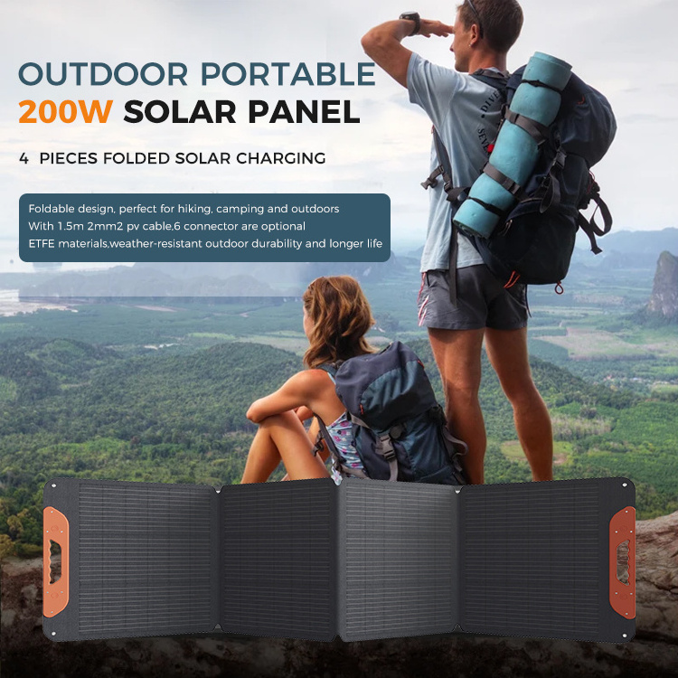 Multifunctional POWER High Efficiency 200W 12V/18V RV Camping Portable Folding Solar Panel Blanket Foldable Solar Panel