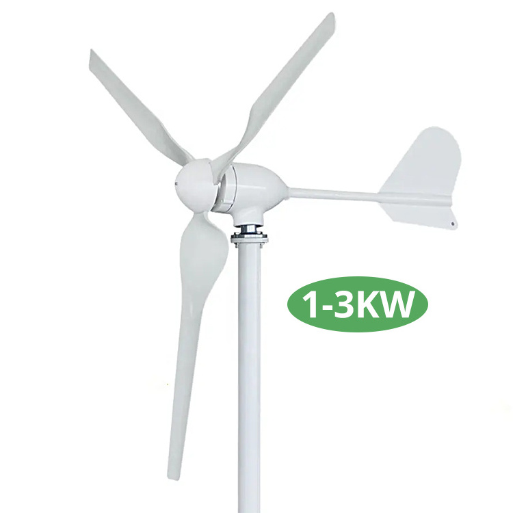 High efficiency lower power horizontal type 300w 500w 1000w 1500w wind turbine all in one system