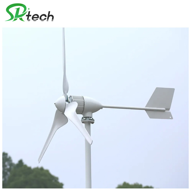 High efficiency lower power horizontal type 300w 500w 1000w 1500w wind turbine all in one system