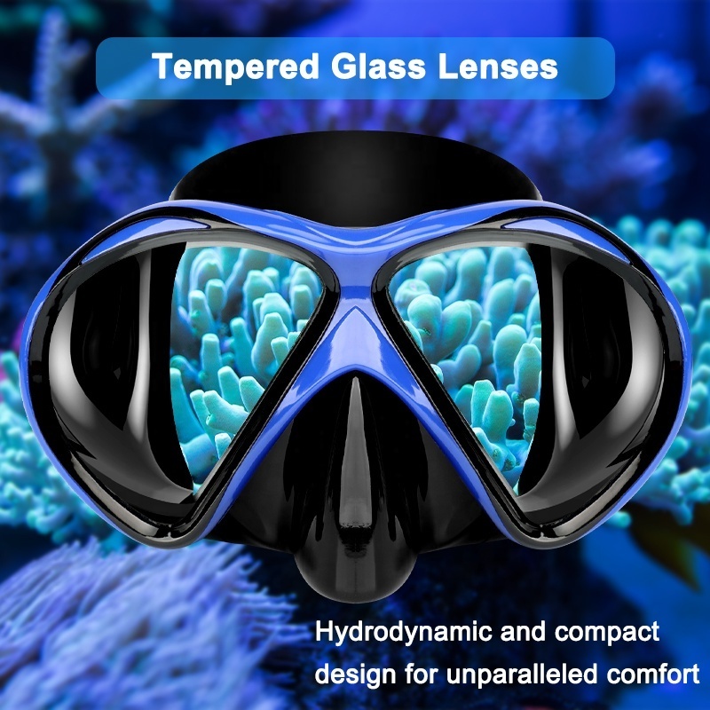 Custom Logo Snorkeling Diving Goggles Anti-Ultraviolet Underwater Silicone Diving Mask Unisex Scuba Dive Mask