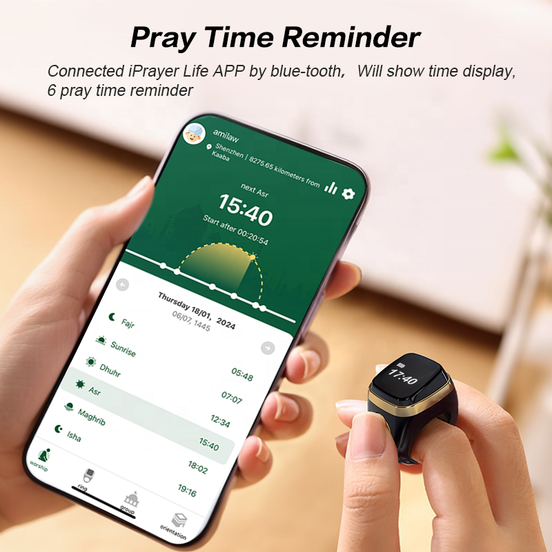 T98 Newest Muslim Digital Finger Prayer Ring Smart Tasbih Finger Muslim Smart Ring Tasbeeh Tally Counter For Islamic Gifts