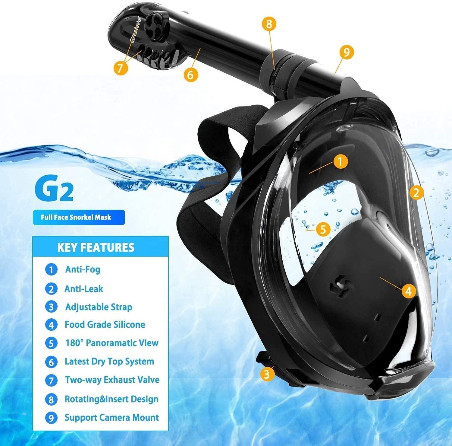 SKTIC Anti Fog Anti Leak Diving Masks Soft Silicone Diving Equipment Swimming Snorkeling Diving Masks Fins Set With Camera Mount