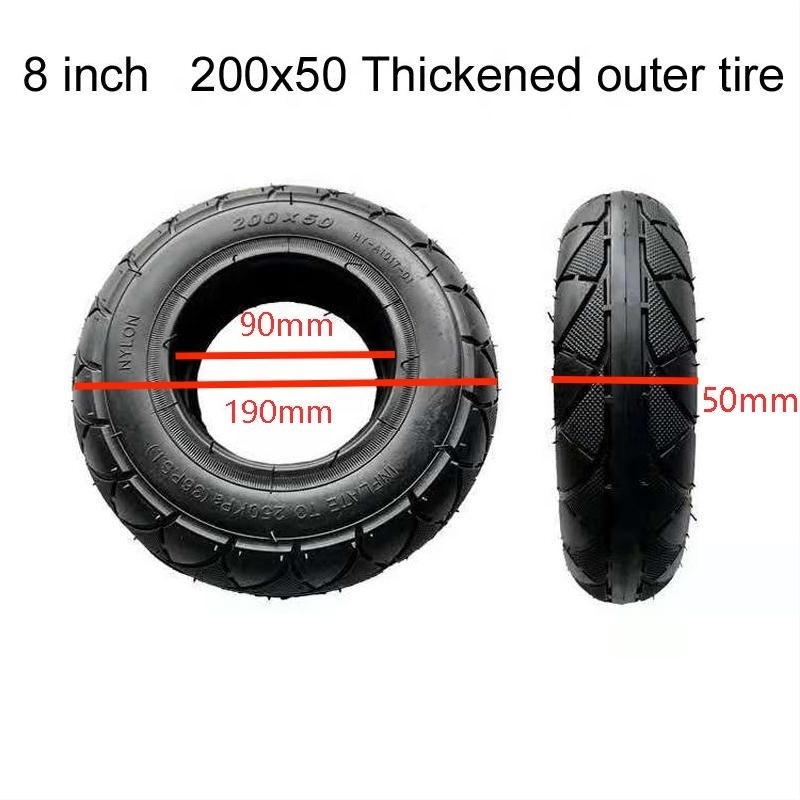 Scooter Parts 200x50 Outer Tire 8 Inch Mini Electric Scooter Tyre for Kugoo S1/S3 Razor E100/E125/ E2 Scooter Accessories