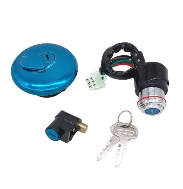 1 Set Motorbike Ignition Switch Fuel Gas Cover Steering Lock Key Set for Suzuki GN 125 Motorcycle Ignition Accessories