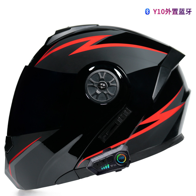 Motorcycle helmets full helmets men's and women's double lenses Bluetooth unveiled helmets