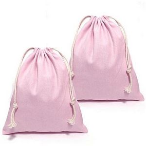 Pink color Storage Drawstring Bag cotton cloth drawstring bag with cotton rope handle attractive designs printed drawstring bags