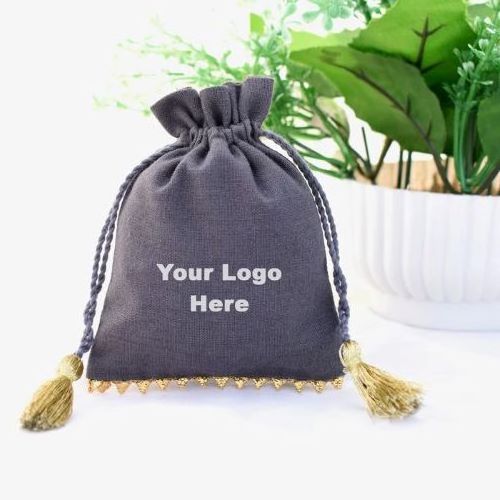 Pink color Storage Drawstring Bag cotton cloth drawstring bag with cotton rope handle attractive designs printed drawstring bags