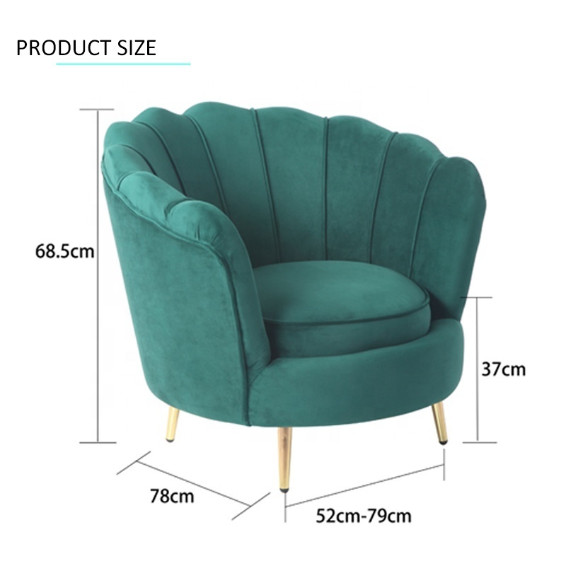 SKY Newest Luxury Furniture Lounge Sofa Living Room Flower Shaped Velvet Accent Dining Chair