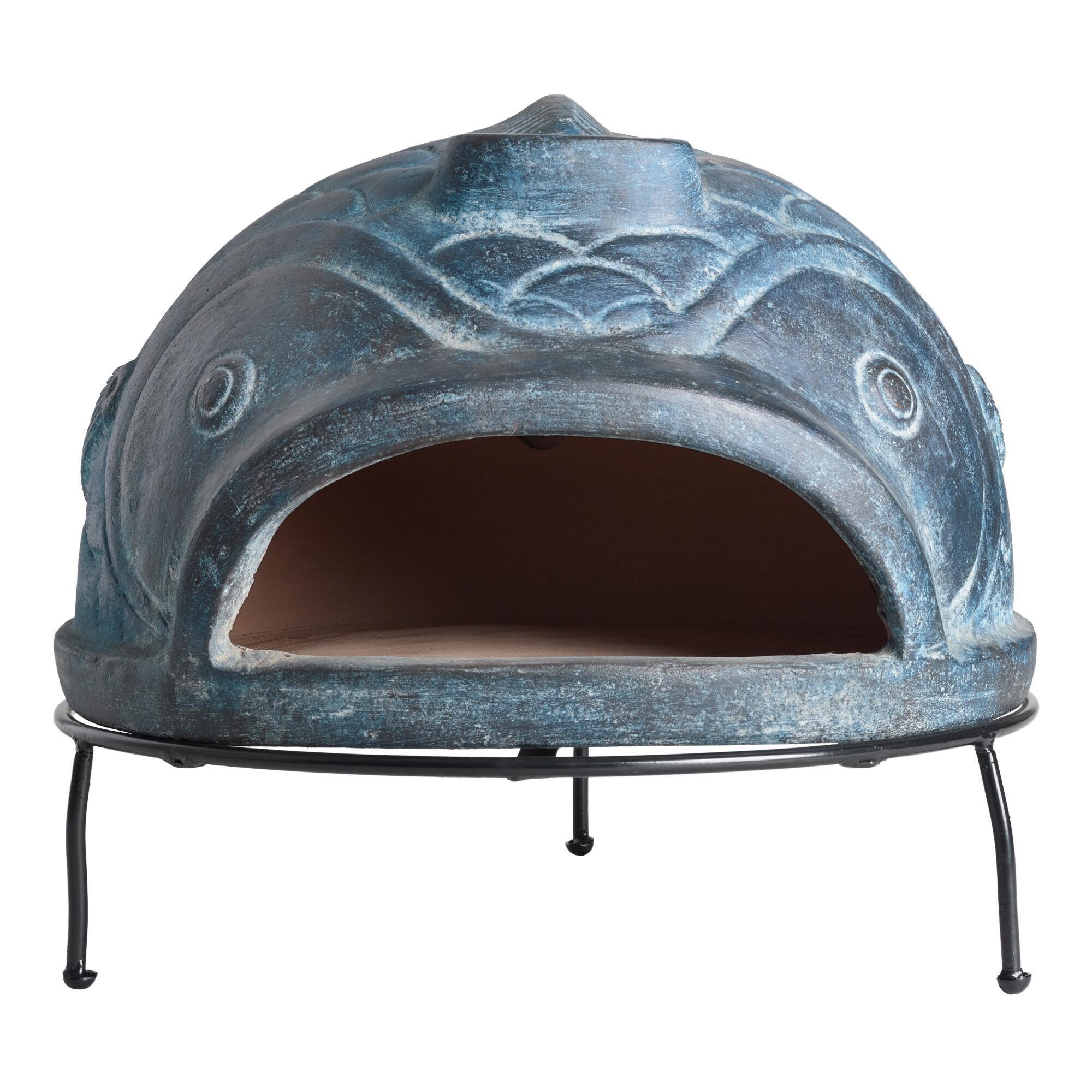 Fiber Clay Outdoor Pizza Oven Charcoal Grills Pizza Cooking Iron Fiber Stone Pizza Oven Fire Pit