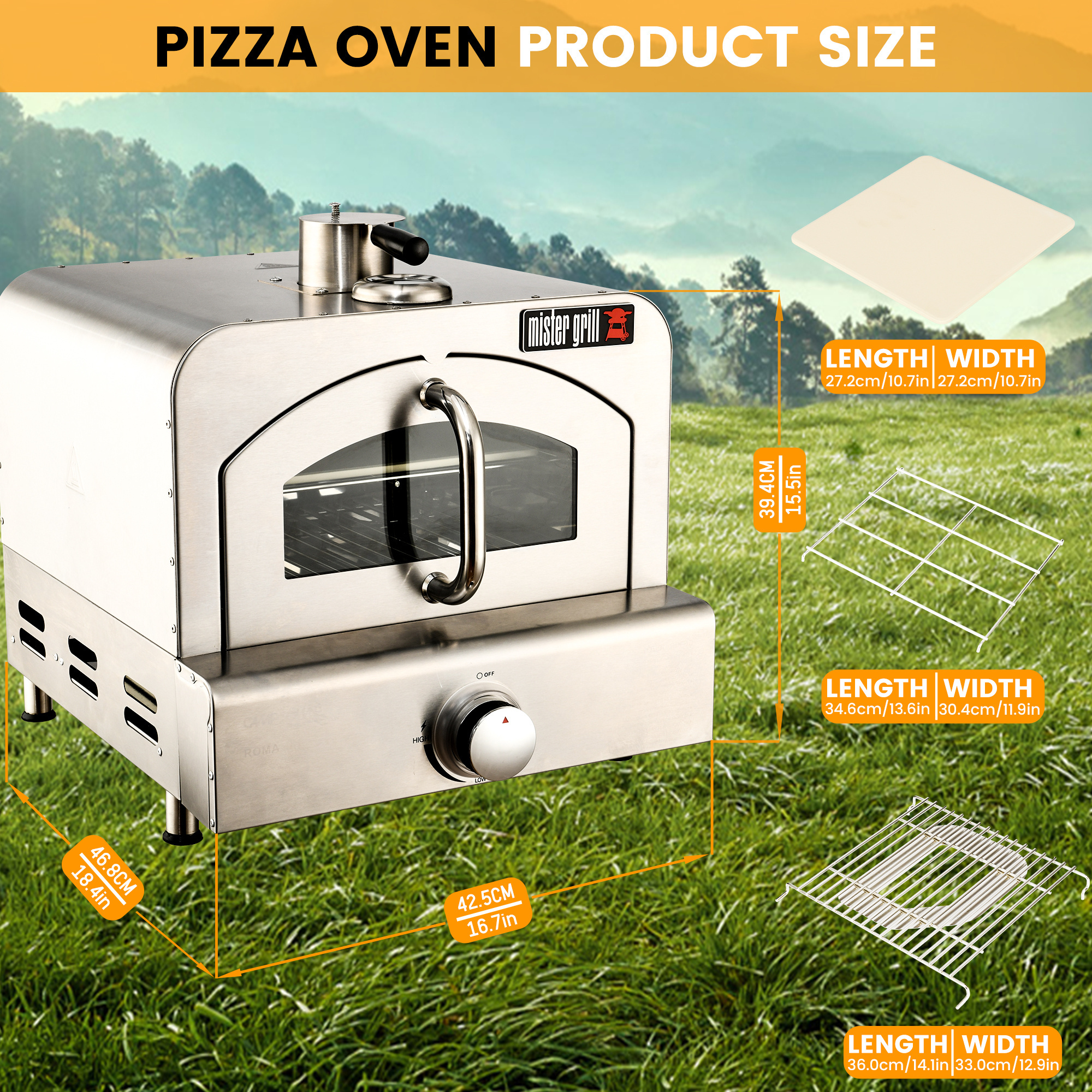 3-5 People Camping Grill garden and travelling multifunction portable gas grill camping garden mini pizza oven