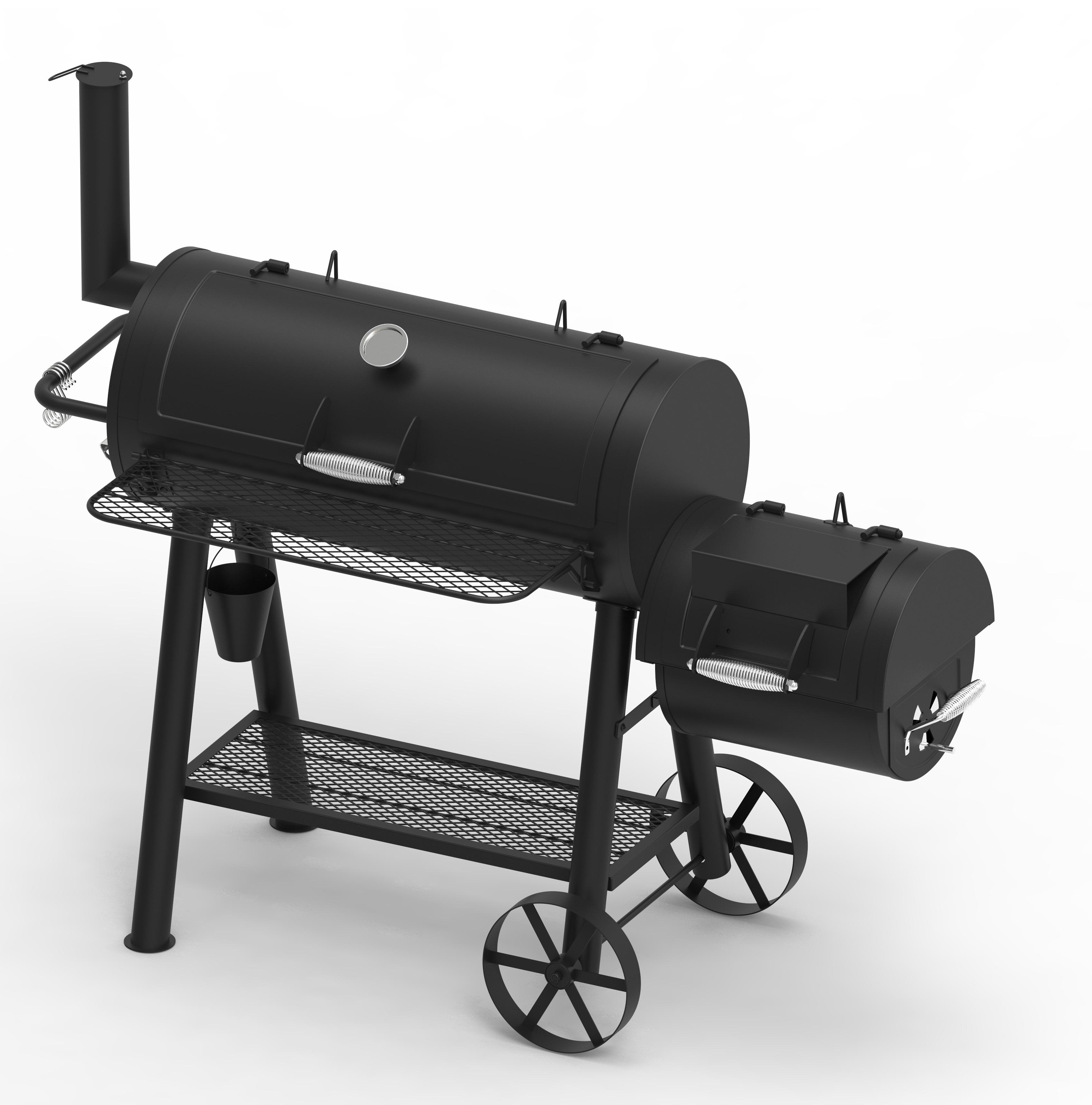 SKYWELL Commercial Easily Clean European Barrel Stainless BBQ Wood Pellet Smoker Charcoal Bbq Grill chimney