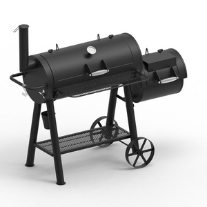 SKYWELL Commercial Easily Clean European Barrel Stainless BBQ Wood Pellet Smoker Charcoal Bbq Grill chimney