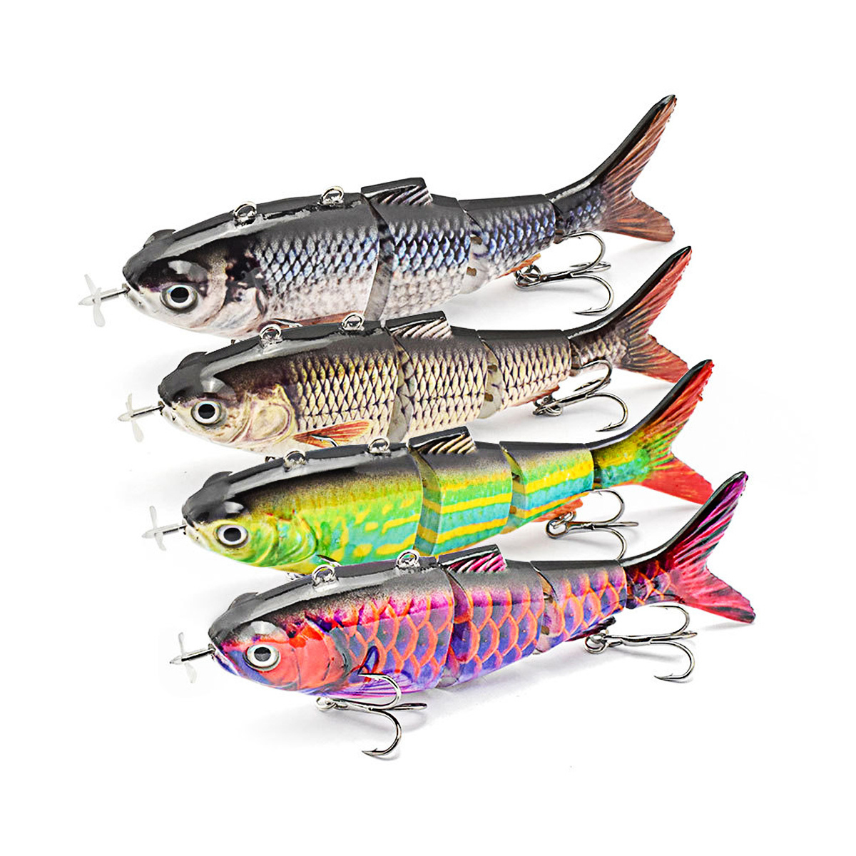 Manufacturer 130mm 42g  Fishing Multi Jointed Electric Automatic 4 Section Robot Fishing Lure