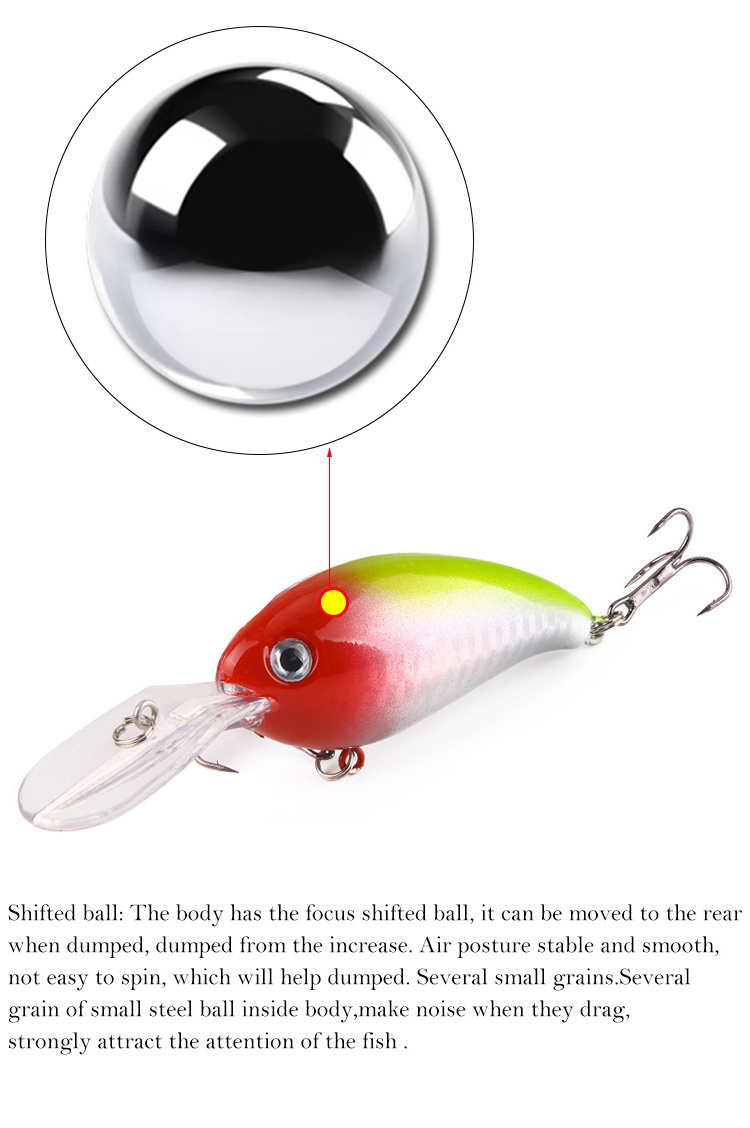 Manufacturer Abs Plastic 100mm 13.6g Multi-color Deep Crank Lure Fishing Sinking Lures Crankbait